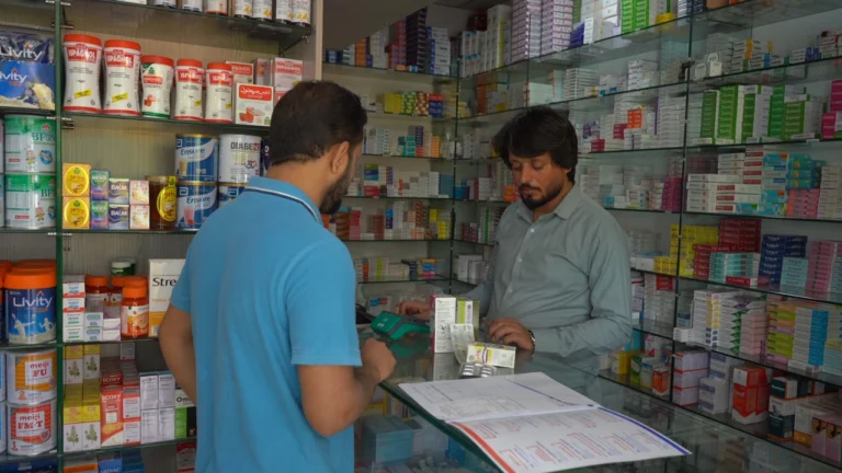customer buying medecines